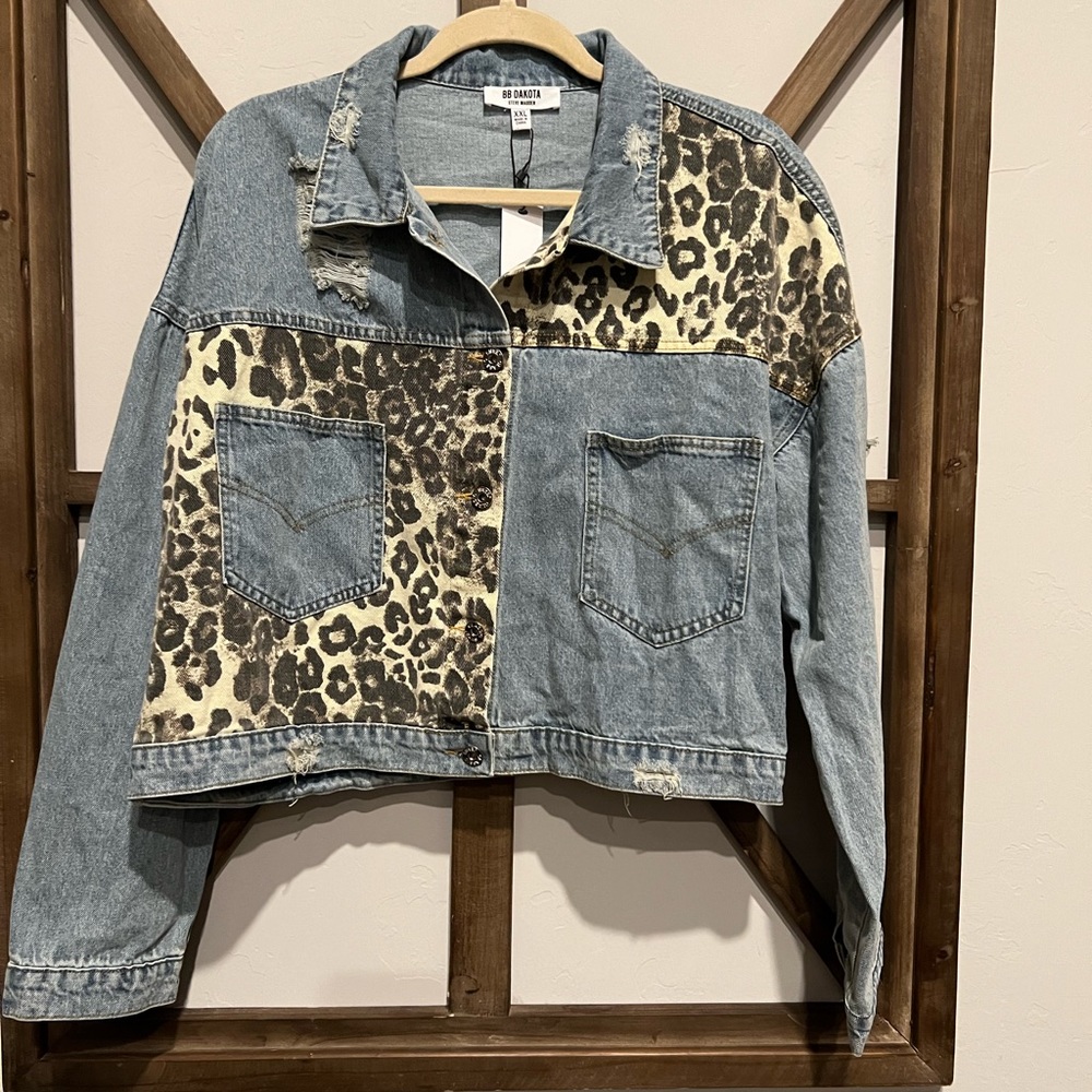 BB Dakota by Steve Madden XXL Distressed Denim Jacket
